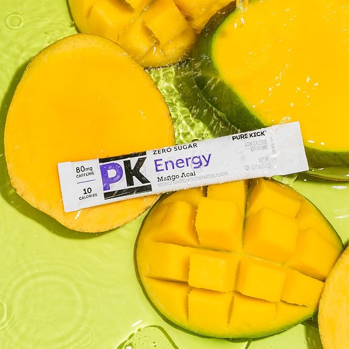 Pure Kick Energy Singles To Go Drink Mix, Mango Acai, Includes 12 Boxes - Image 5
