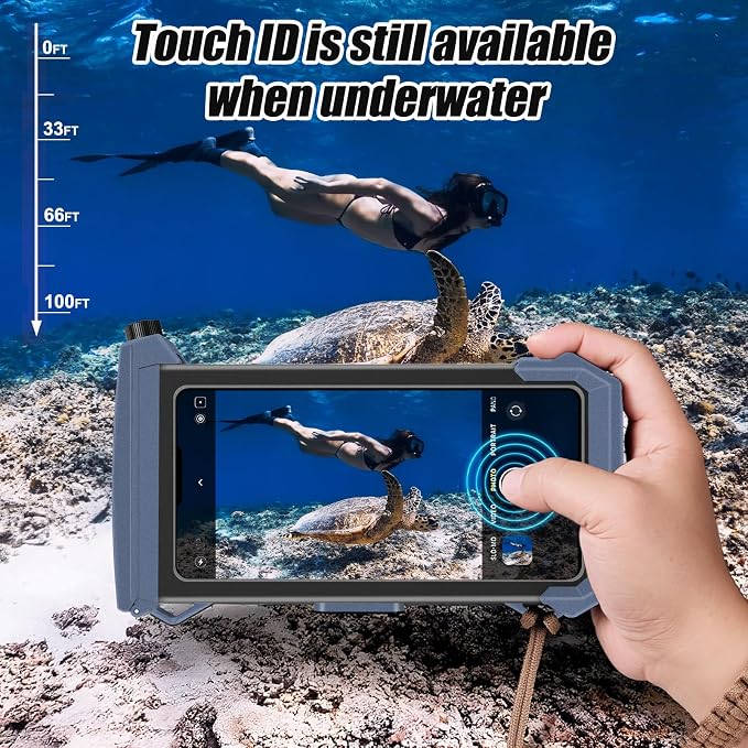Underwater Phone Case for Snorkeling & Diving, IP68 Waterproof Case for Swimming - Image 3