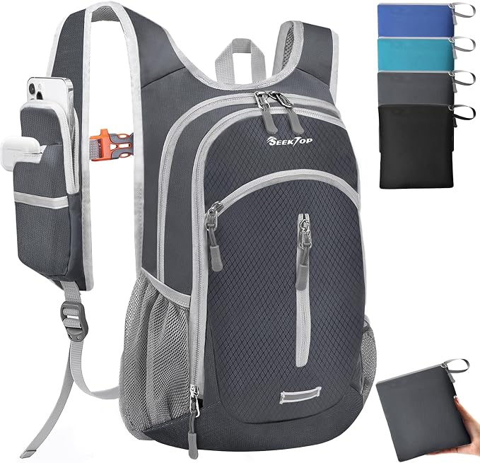 Seektop Small Hiking Backpack Expandable 12L-15L, Lightweight Packable by SeektopSports