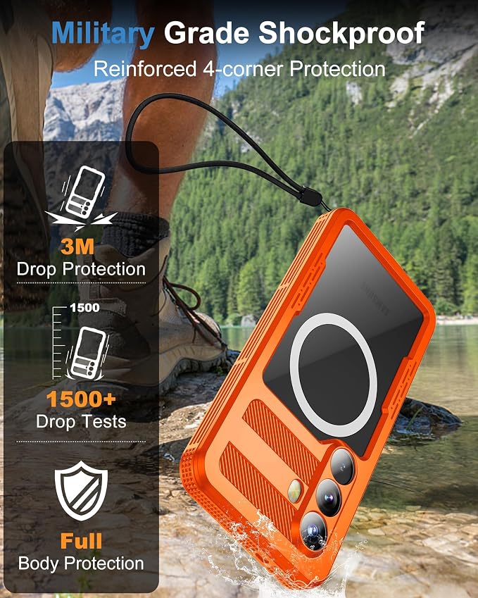 for Samsung Galaxy S26+ Plus Waterproof Case, Magnetic Heavy Duty Military - Image 4