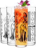 Libbey Zombie Clear Glass Tumbler Set, Vintage-Style Tiki Drinking Glasses Set by Libbey