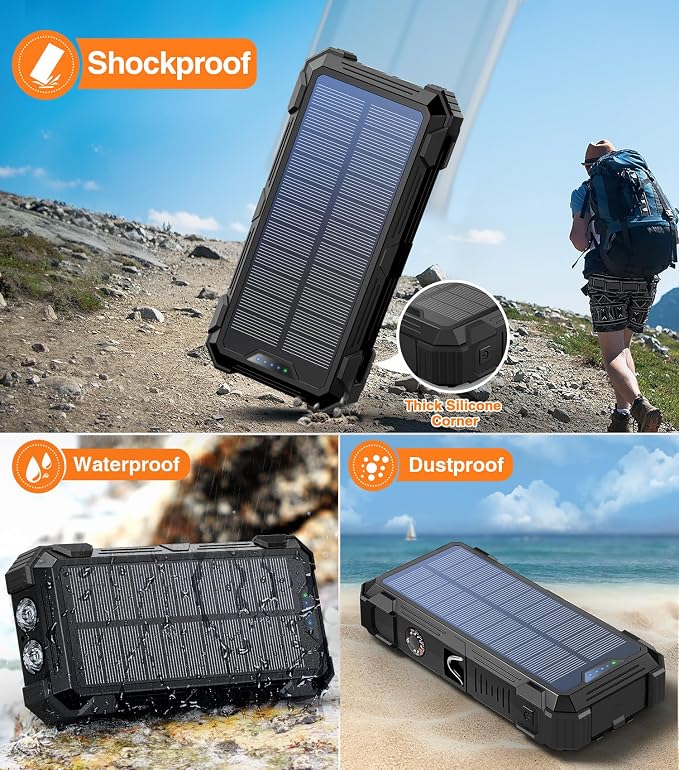Sudrov Solar Charger Power Bank, 42800mAh Wireless Portable Charger - Image 6