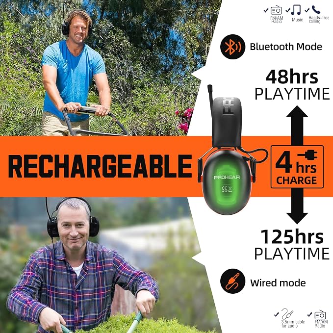 PROHEAR 033 2.0 Upgraded Bluetooth Hearing Protection AM FM Radio Headphones - Image 2