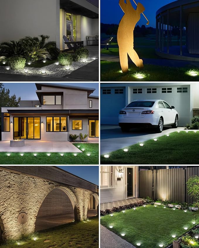 btfarm 4 Pack Solar Lights Outdoor, 8 LED Solar Ground Lights IP65 Waterproof - Image 6