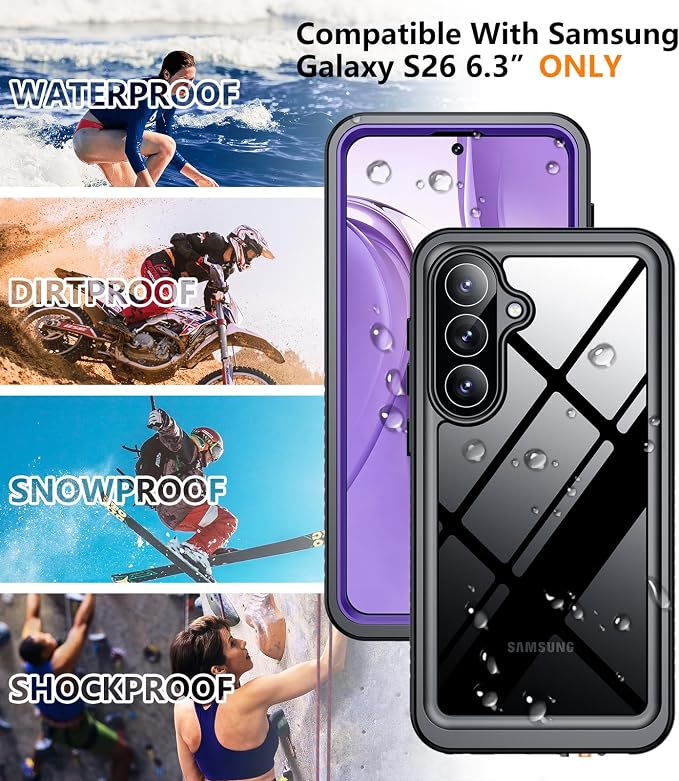 Temdan Designed for Samsung Galaxy S26 Case Waterproof, Built-in Lens & Screen - Image 7