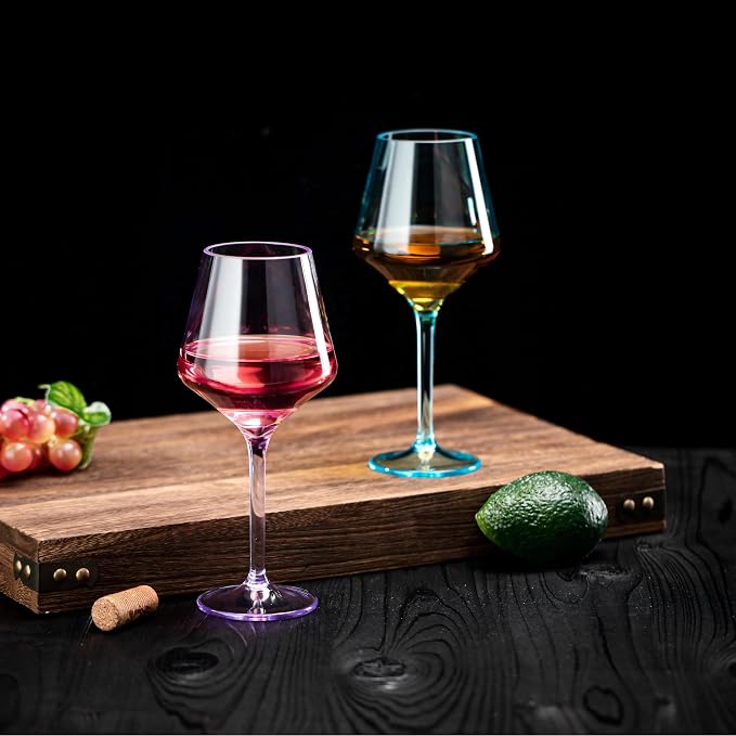 16-ounce Plastic Stem Wine Glasses, All Purpose Arcylic Glasses - Image 5