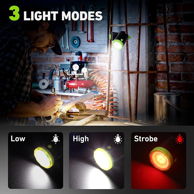 2-Pack Rechargeable LED Work Lights, 360-Degree Adjustable Spotlights - Image 4