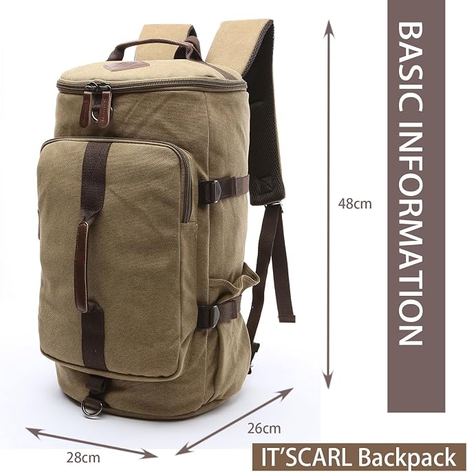 IT'SCARL Large backpack for men, Travel backpack, Carry on, Canvas big bag - Image 6