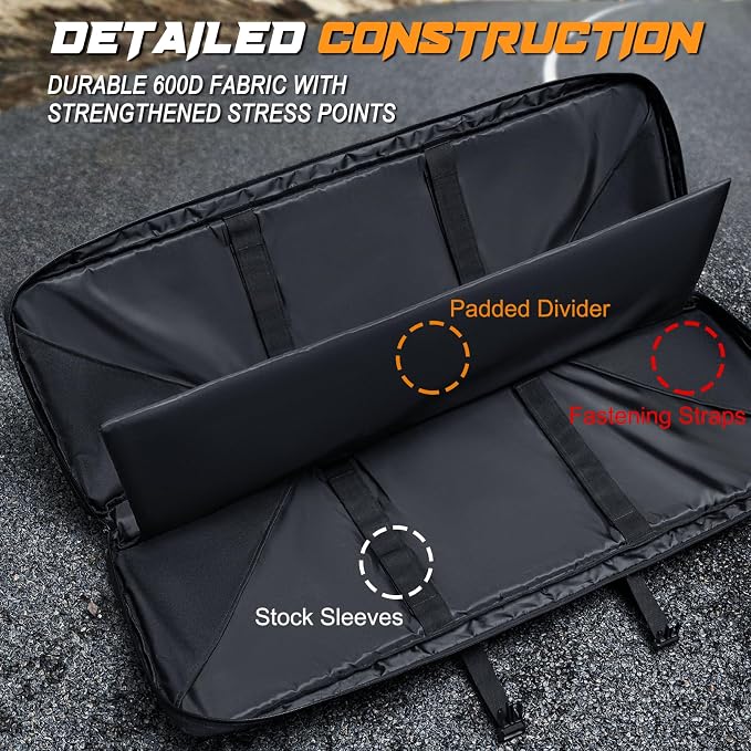 DULCE DOM 36 42 48 Inch Double Rifle Case, Tactical Soft Padded Backpack - Image 2