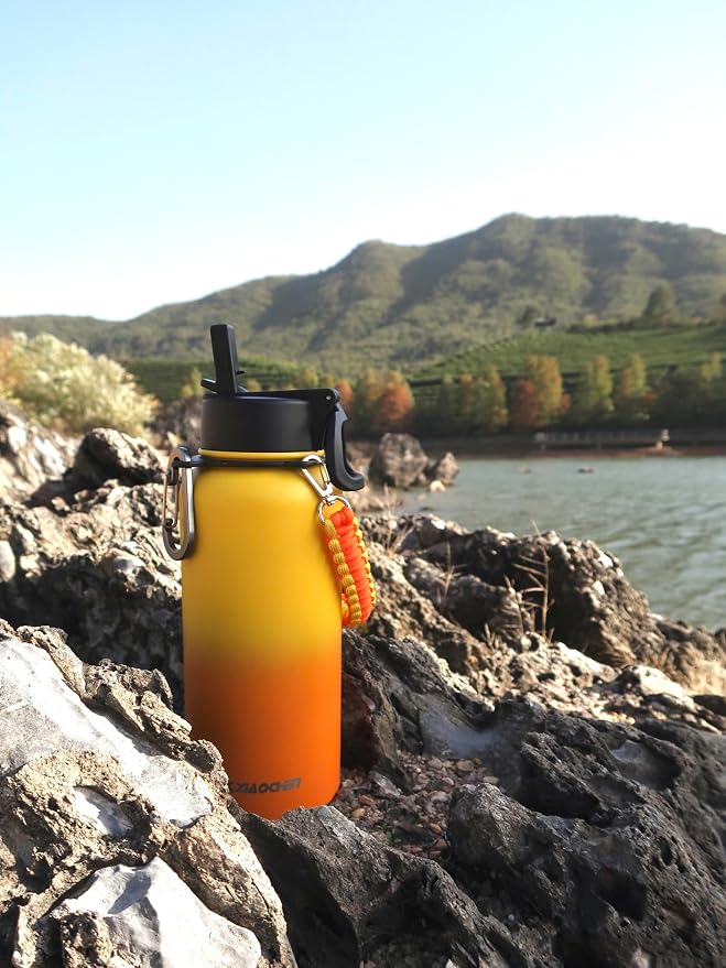 KXIAOCHEN Insulated Water Bottle, Stainless Steel Water Bottle, 2 Lids - Image 8