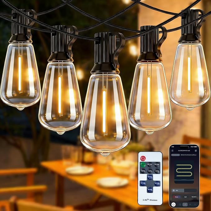 LumBelle Smart Outdoor String Lights, 200FT ST38 LED Patio Lights by LumBelle