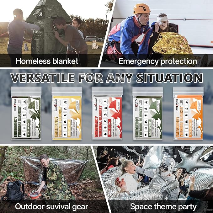 SecuCaptain Survival Emergency Thermal Blankets: Thicken 28um Space Mylar - Image 8