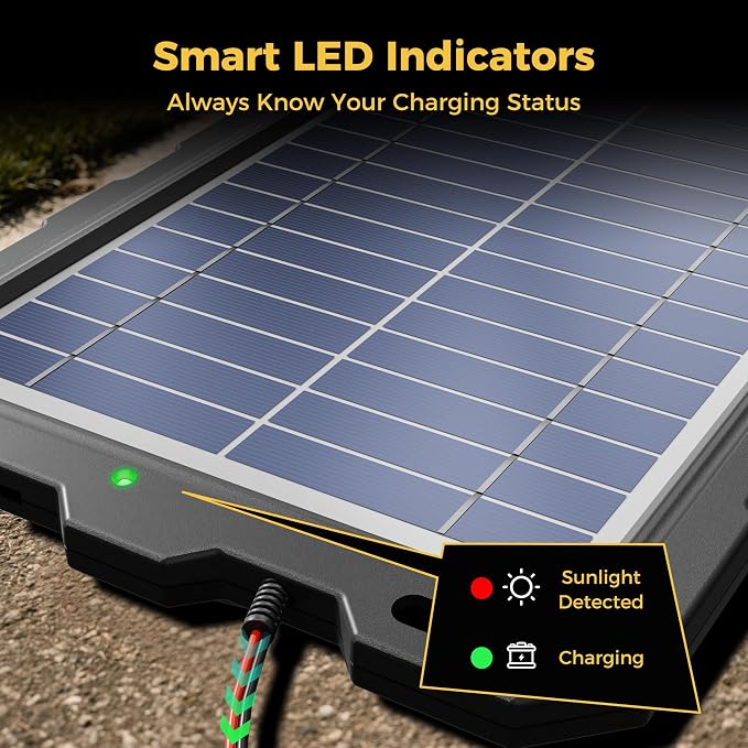 SUNAPEX 12V Solar Battery Charge: 8W Waterproof Portable Solar Panel Kit - Image 5