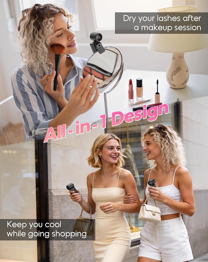 Portable Clip-On Mini Fan, Hands-Free, Turbo Personal Handheld Fans - Image 4
