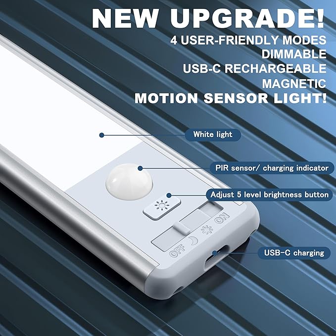 Reoshine Under Cabinet Lighting, 40 LED Motion Sensor Light Indoor Rechargeable - Image 4