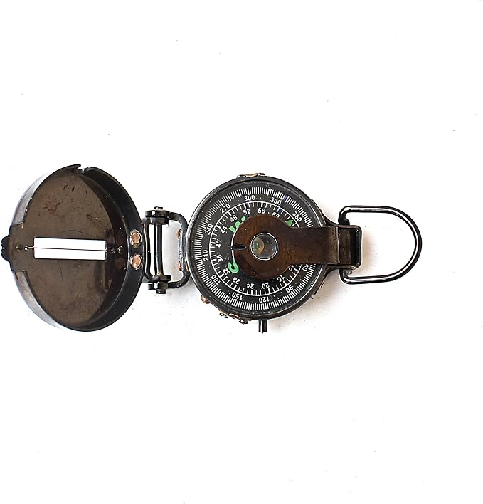 Vintage Lensatic Compass Black Military Compass Navigational Device Nautical - Image 5
