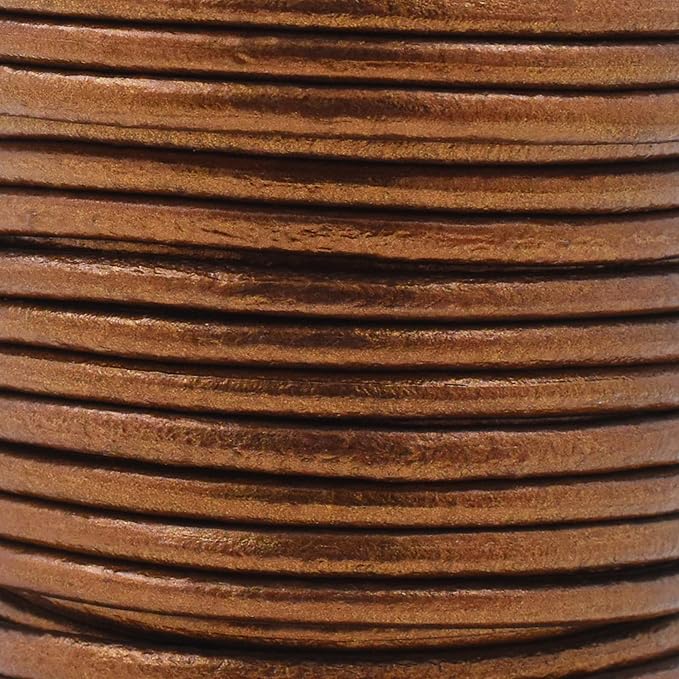 Mandala Crafts Round Genuine Bronze Leather Cord - Image 3