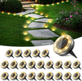 Peasur Mini Solar Ground Lights, 24 Pack Flat Solar Disc Lights Outdoor by Peasur