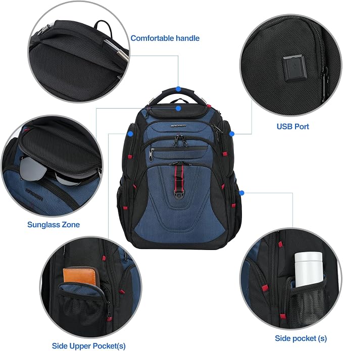 KROSER Friendly Travel Laptop Backpack 17.3 inch XXXL Gaming Backpack - Image 4
