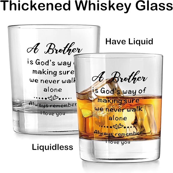 Nogrit Brother Gifts Whiskey Glasses 10 oz, Brother Father's Day Birthday Gifts - Image 5