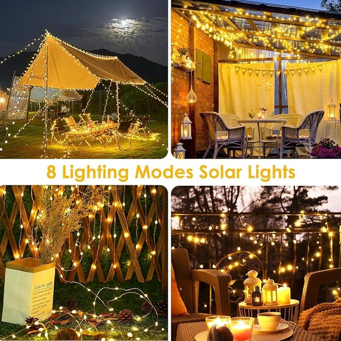 Extra-Long Solar String Lights for Outside, 4 Pack 400LED Solar Fairy Lights - Image 4
