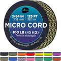 TECEUM Micro Paracord – 1.18 mm X 125 ft – Micro Utility Cord – Thin Braided by TECEUM
