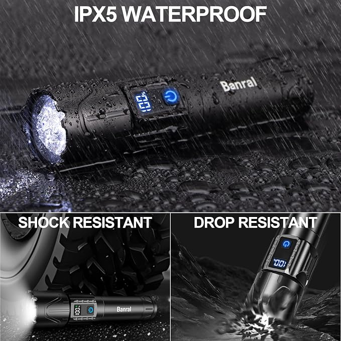Banral Rechargeable Tactical Flashlights 2000 High Lumens - 5000mAh Super - Image 9