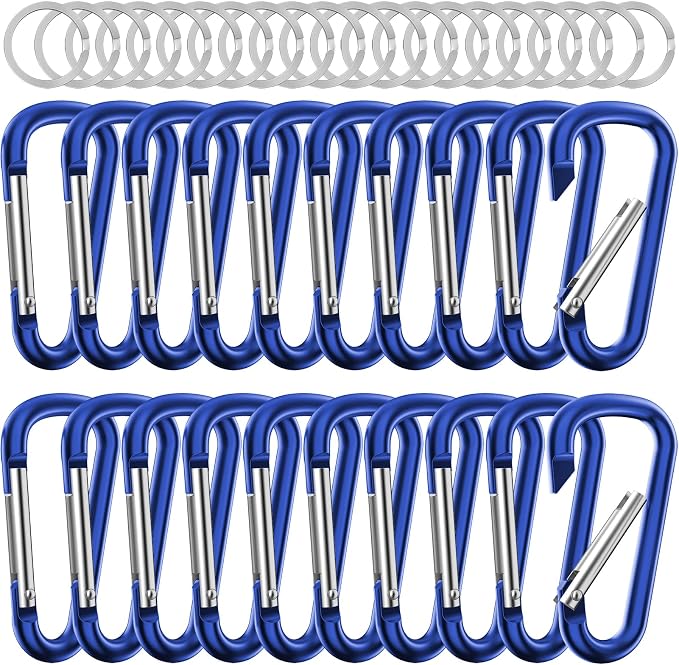 sprookber 2.28" Small Carabiner Clip Keychain, D Ring Caribeaner Clip, Key Clip by Sprookber