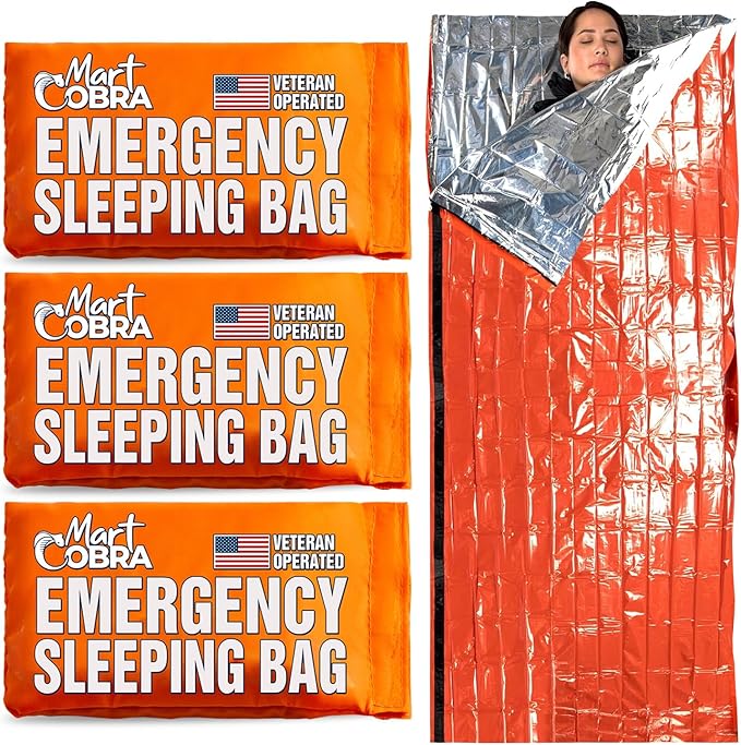 Emergency Sleeping Bag for Survival Gear and Supplies Life Bivy Sack Waterproof by MartCobra