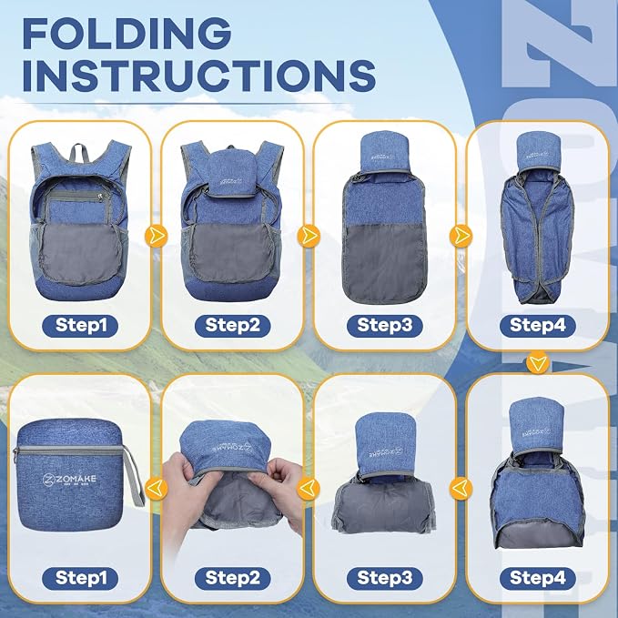 ZOMAKE 10L Ultra Lightweight Packable Backpack, Small Daypack Light Foldable - Image 5