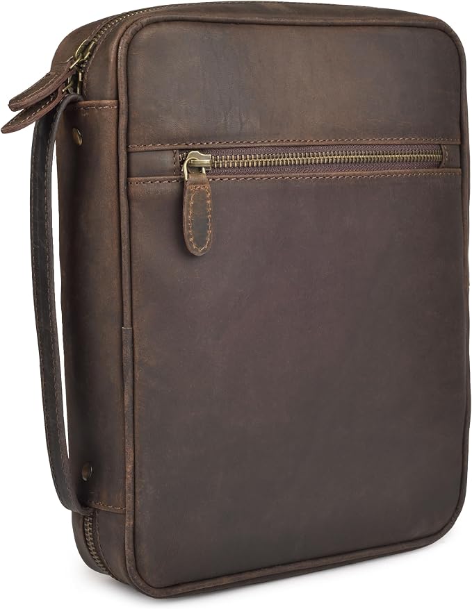 LEATHER VILLAGE Genuine Leather Bible Cover by LeatherVillage