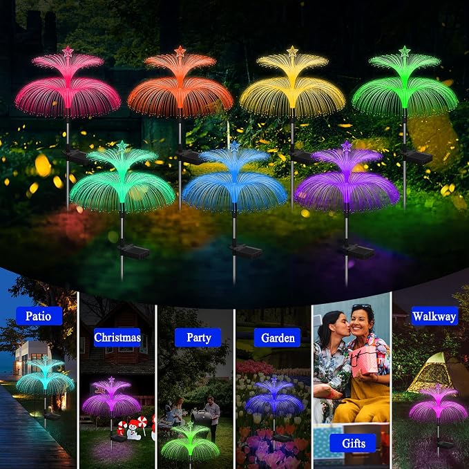 Weepong Solar Garden Lights 6 Pack New Upgraded Solar Lights Outdoor Waterproof - Image 7
