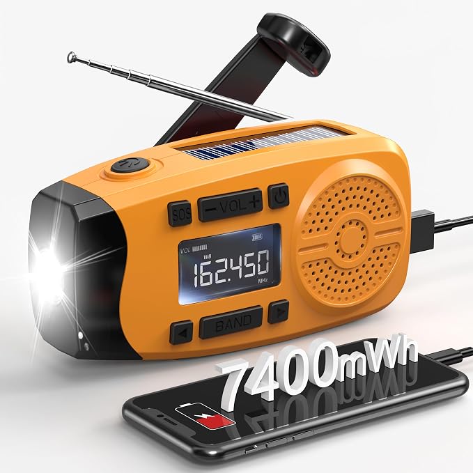 Runningsnail Emergency Weather Radio, 7400mWh Hand Crank Emergency Radio by RunningSnail