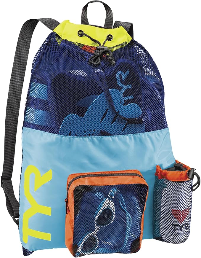 TYR Big Mesh Mummy Backpack for Swim, Gym and Workout Gear, 40-Liter Capacity by TYR