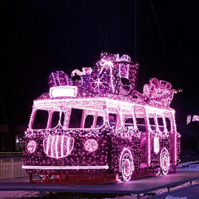 suddus Pink Valentine Day Fairy Lights Battery Operated, 66ft 200 LED String - Image 6