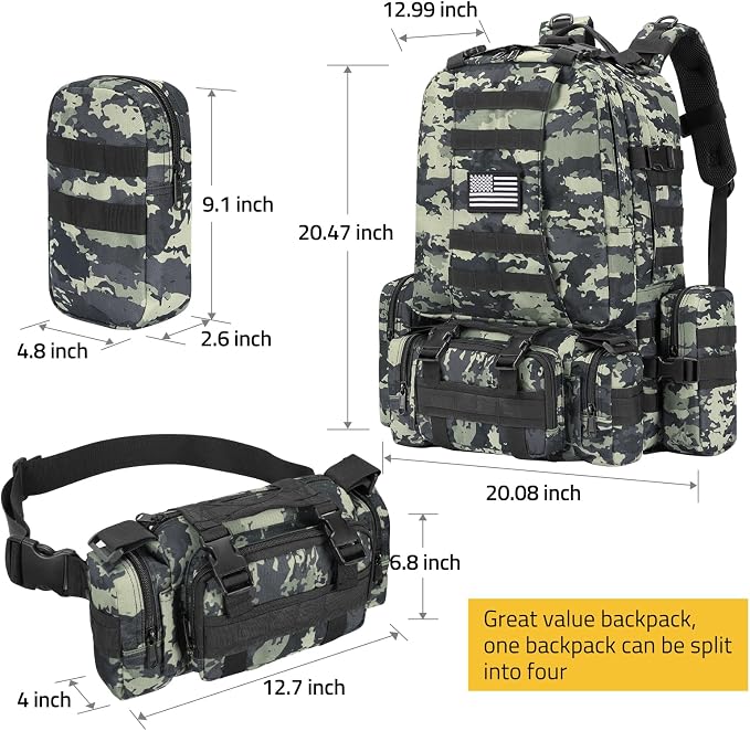 CVLIFE Tactical Backpack Military Army Rucksack - Image 2