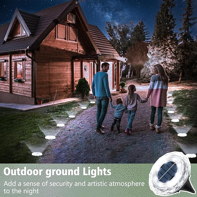 echosari Solar Ground Lights 12 Pack, Upgraded Solar Garden Lights Auto ON/Off - Image 6