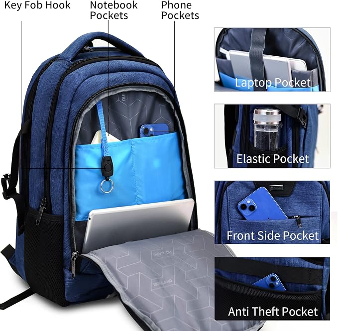 DUALSNG Travel Work Laptop Backpack - Image 4