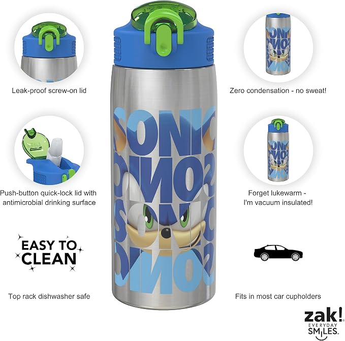 Zak Designs Sonic the Hedgehog Water Bottle - Image 4