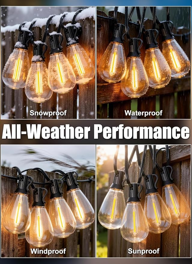 100FT Outdoor String Lights Waterproof - Image 4
