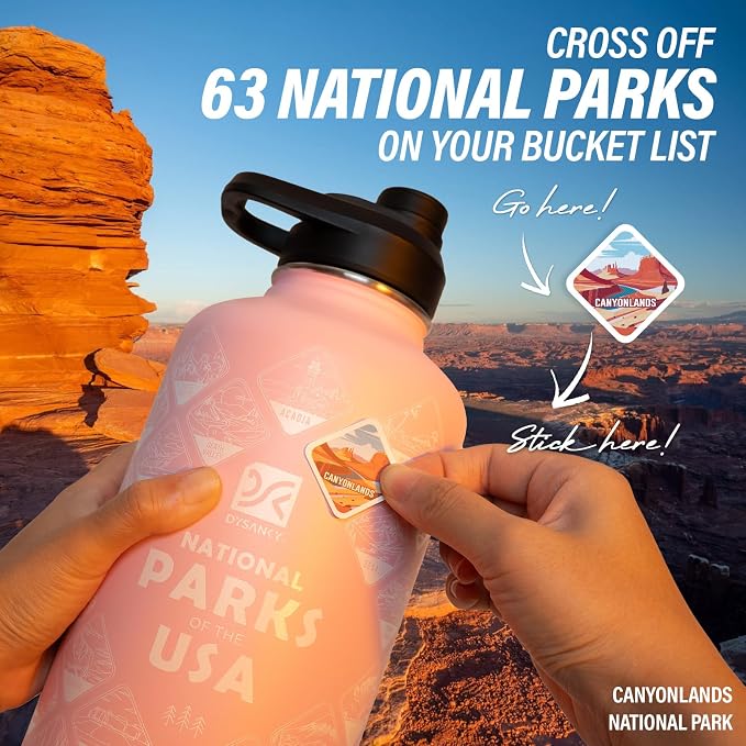DYSANKY National Parks Water Bottle – 64 oz Insulated Stainless Steel Bottle - Image 3