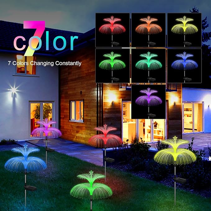 Weepong Solar Garden Lights 6 Pack New Upgraded Solar Lights Outdoor Waterproof - Image 3