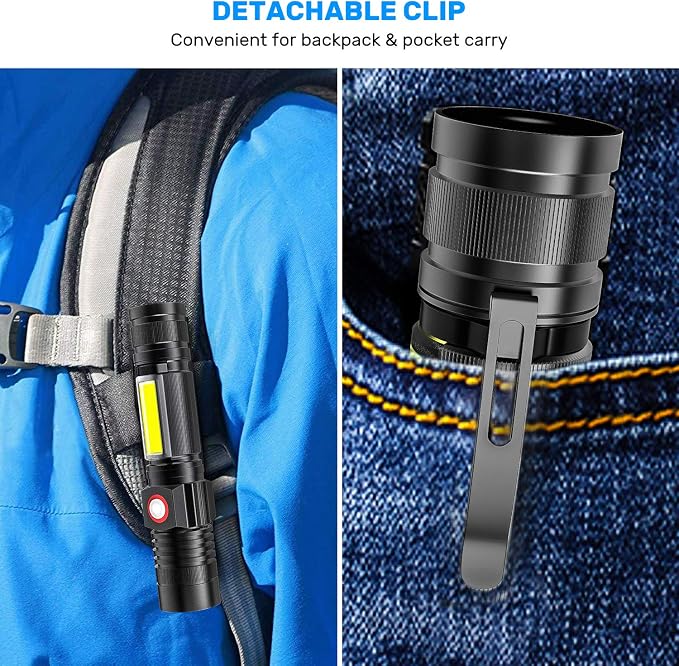 Rechargeable LED Flashlights, Magnetic Flashlight Super Bright Tactical - Image 4
