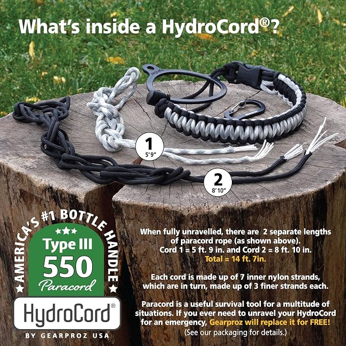 Gearproz HydroCord 1.0 Handle for Hydro Flask Wide Mouth Water Bottles - Image 6