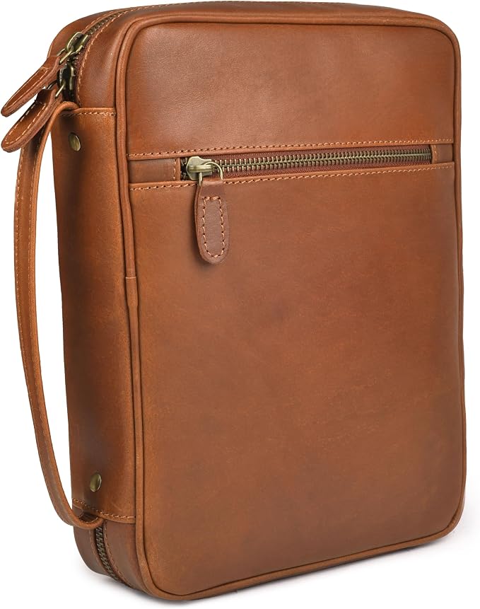 LEATHER VILLAGE Genuine Leather Bible Cover by LeatherVillage