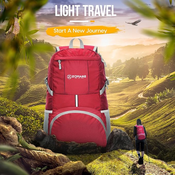 ZOMAKE Lightweight Packable Backpack 35L, Light Foldable Backpacks Water - Image 6