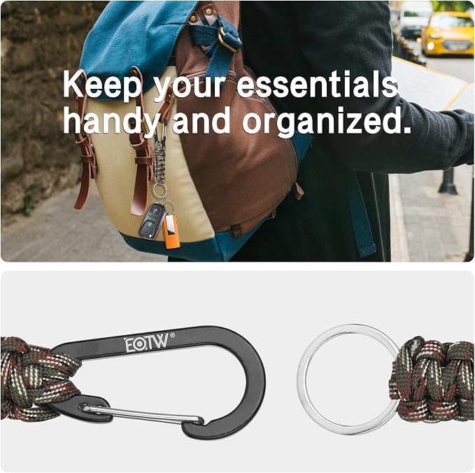 EOTW Paracord Keychain for Men Women Paracord Carabiner Backpack Keychain - Image 4