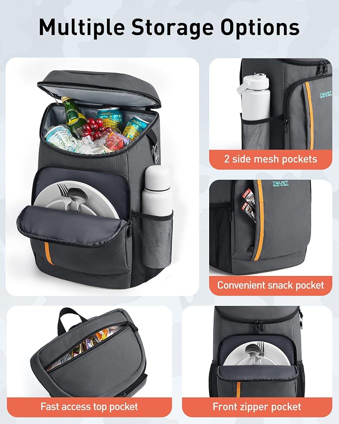 TOURIT Cooler Backpack Lightweight Insulated Backpack Cooler Leak-Proof - Image 6