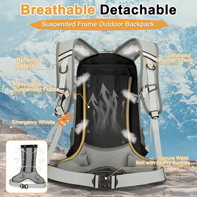 OLEMA Hiking Backpack, 25L Lightweight Travel Backpacks, Camping Daypack - Image 2