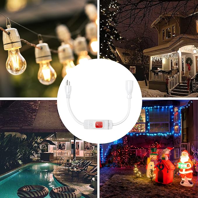 Outdoor Waterproof On/Off Switch Extension Cord, Heavy Duty 125v/250v Black - Image 5